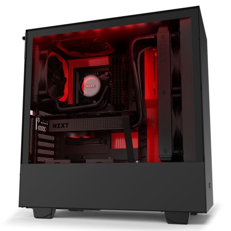 Gabinete NZXT H510I Negro Mate/Rojo RGB